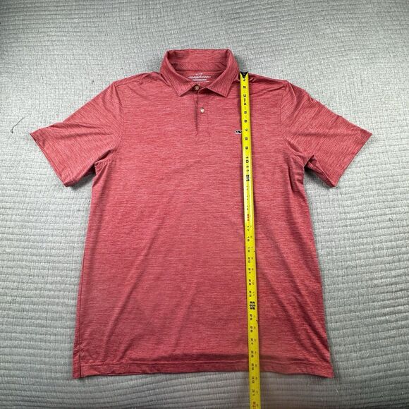 Vineyard Vines Performance Polo Men L Red Stretch Golf Stretch Wicking SS - Picture 2 of 8